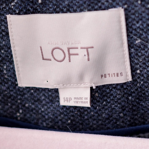 LOFT Navy Blue - Tweed - Women's Blazer - Size 14 P - Picture 4 of 8